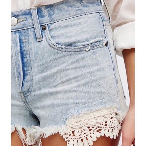 free people | daisy lace frayed shorts - Picture 11 of 16